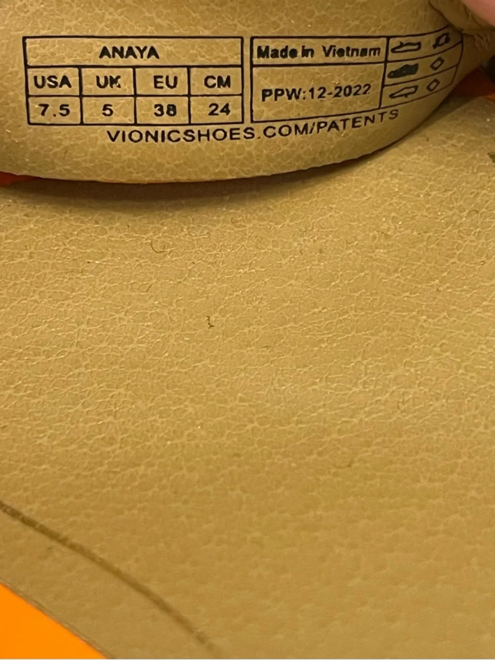 Vionic NWOB Anaya Strappy Ankle Leather Sandals Orange Marmalade Sz 7.5 Summer - Picture 13 of 13